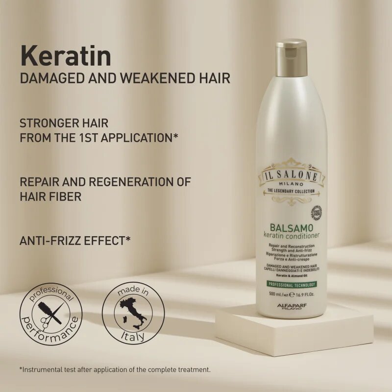 Alfaparf Milano Il Salone Milano Keratin megújító kondicionáló a károsult hajra 500 ml