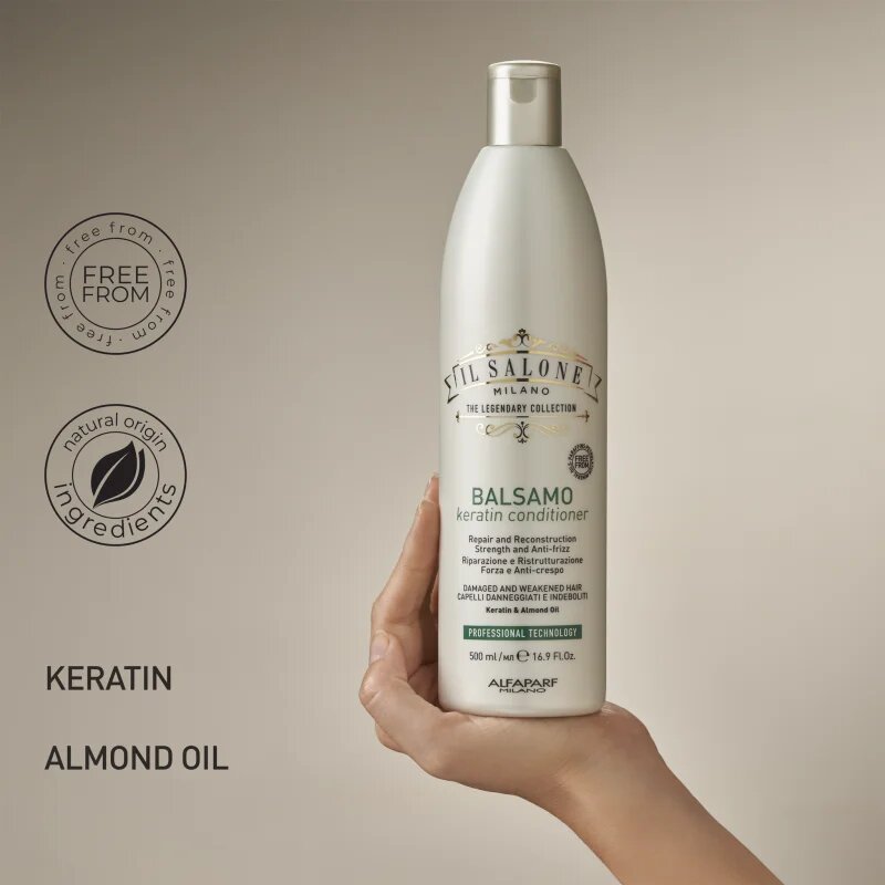 Alfaparf Milano Il Salone Milano Keratin megújító kondicionáló a károsult hajra 500 ml