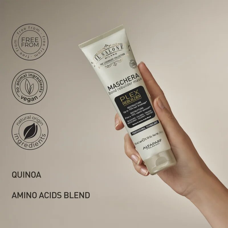 Alfaparf Milano Il Salone Milano Plex Rebuilder maszk szőkített festett és vegyileg kezelt hajra 150 ml