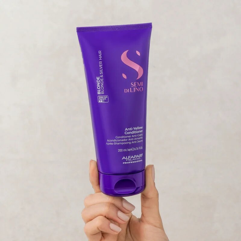 Alfaparf Milano Semi di Lino Blonde lila kondicionáló a szőke és melírozott hajra 200 ml