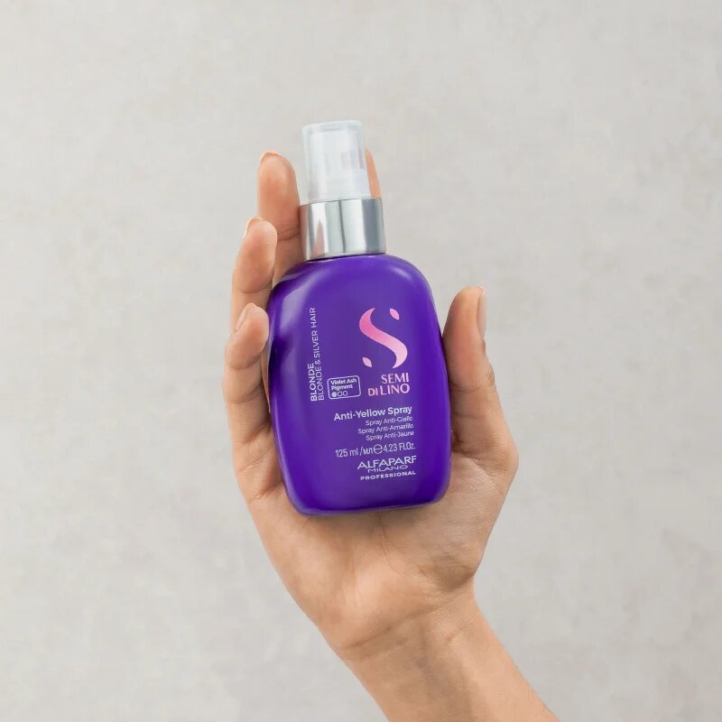Alfaparf Milano Semi di Lino Blonde spray a sárga tónus ellen a szőke és melírozott hajra 125 ml
