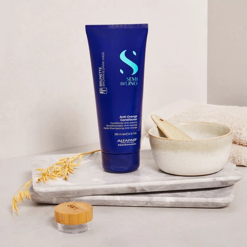 Alfaparf Milano Semi di Lino Brunette tonizáló kondicionáló semlegesítő réz alaptónusok 200 ml