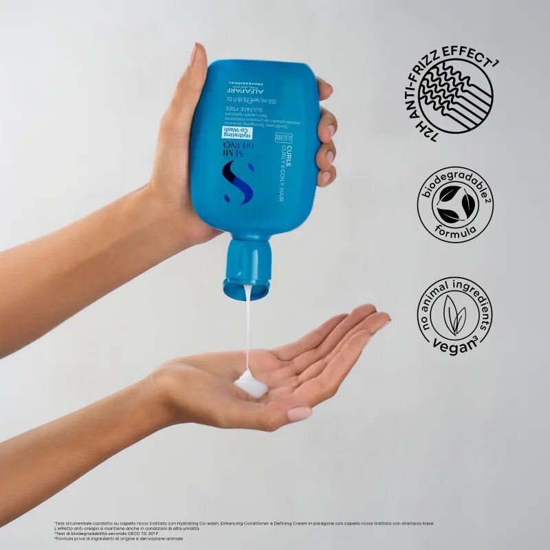Alfaparf Milano Semi Di Lino Curls Hydrating Co-Wash ápoló és tisztító krém a hajra és a fejbőrre 250 ml
