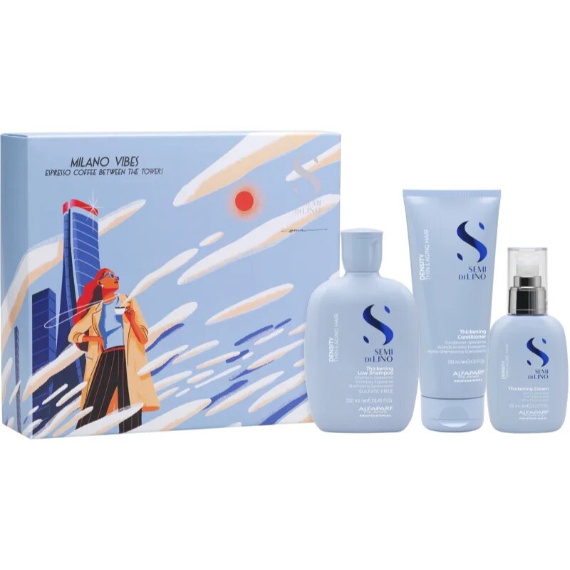 Alfaparf Milano Semi di Lino Density Holiday Kit ajándékszett finom és lesimuló hajra