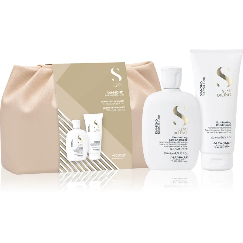 Alfaparf Milano Semi di Lino Diamond Duo Kit ajándékszett élénk és hidratált bőr 2 db