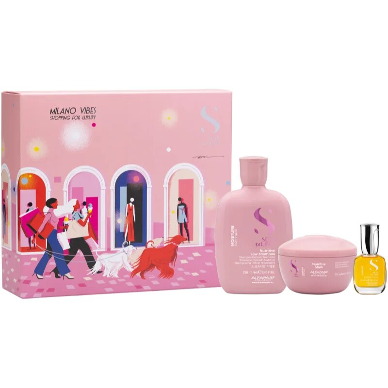 Alfaparf Milano Semi di Lino Moisture Holiday Kit ajándékszett az intenzív hidratálásért 3 db