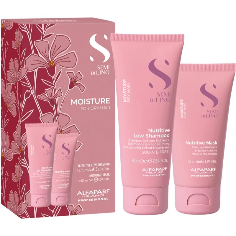 Alfaparf Milano Semi di Lino Moisture Minisize Kit utazó szett kozmetikumokra az intenzív hidratálásért