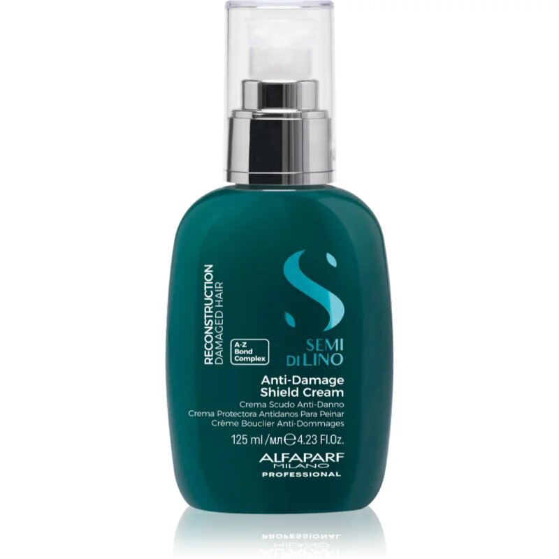 Alfaparf Milano Semi di Lino Reconstruction Anti-damage Shield Cream leöblítést nem igénylő regeneráló kondicionáló normál és jó minőségű hajra 125 ml