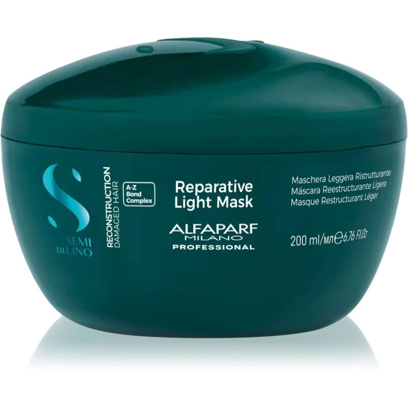 Alfaparf Milano Semi di Lino Reconstruction Reparative Light Mask regeneráló maszk a károsult hajra gyenge hajra 200 ml