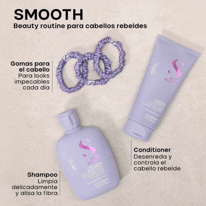 Alfaparf Milano Semi di Lino Smooth Duo Kit ajándékszett a rakoncátlan és töredezett hajra 3 db