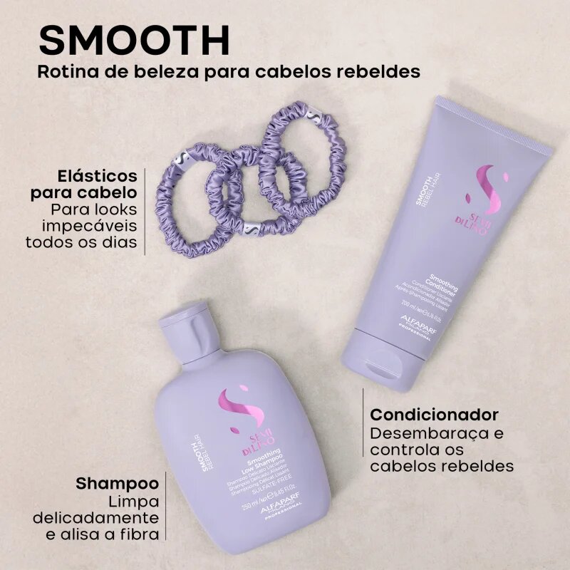 Alfaparf Milano Semi di Lino Smooth Duo Kit ajándékszett a rakoncátlan és töredezett hajra 3 db