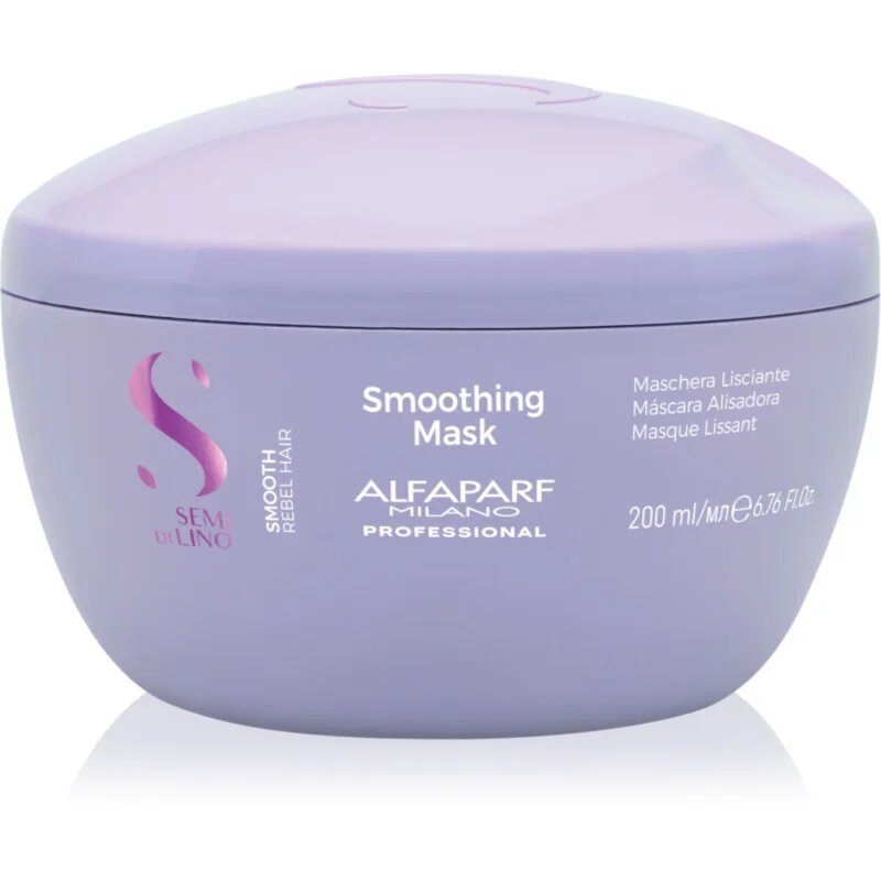Alfaparf Milano Semi di Lino Smooth kisimító maszk a rakoncátlan és töredezett hajra 200 ml