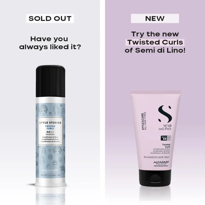 Alfaparf Milano Semi di Lino Style&Care Twisted curls formázó krém a hullámok kiemelésére 150 ml