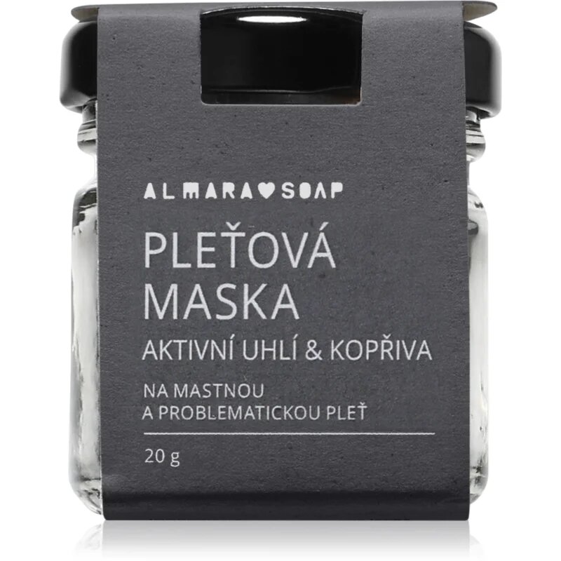 Almara Soap Face Active Charcoal & Nettle arcmaszk zsíros és problémás bőrre 20 g