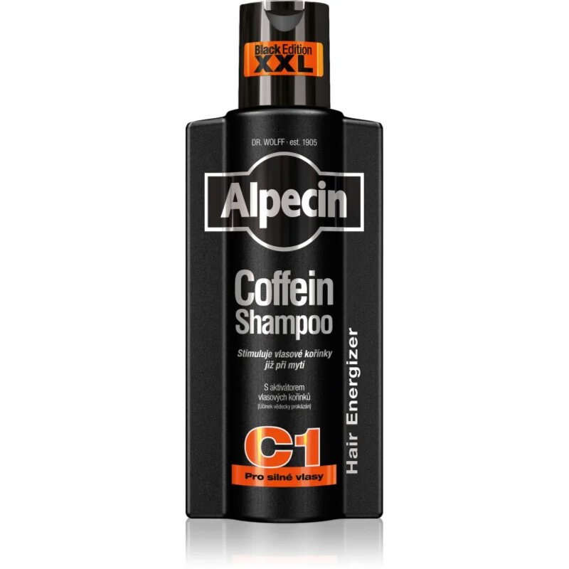 Alpecin Coffein Shampoo C1 Black Edition sampon férfiaknak koffein kivonattal hajnövesztést serkentő 375 ml