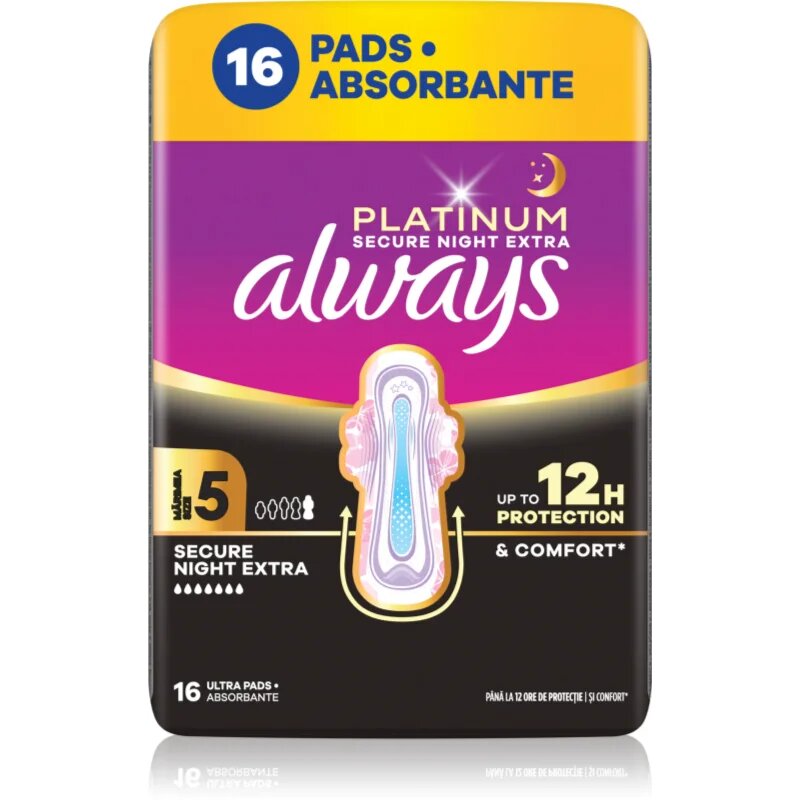 Always Platinum Night Extra Size 5 egészségügyi betétek éjszakára 16 db