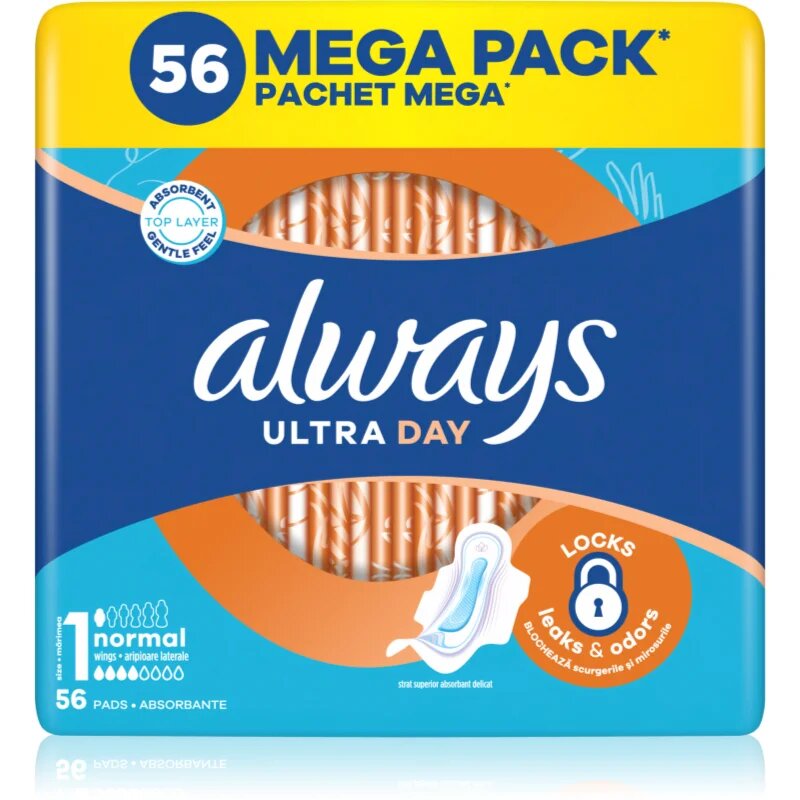 Always Ultra Normal Size 1 egészségügyi betétek szárnyakkal 56 db