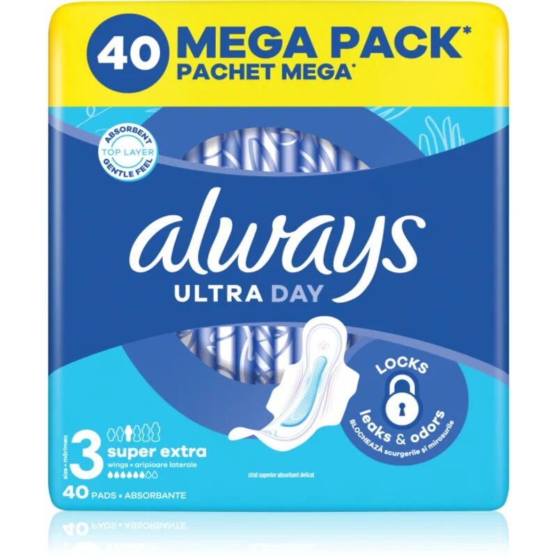 Always Ultra Super Extra Size 3 egészségügyi betétek szárnyakkal 40 db