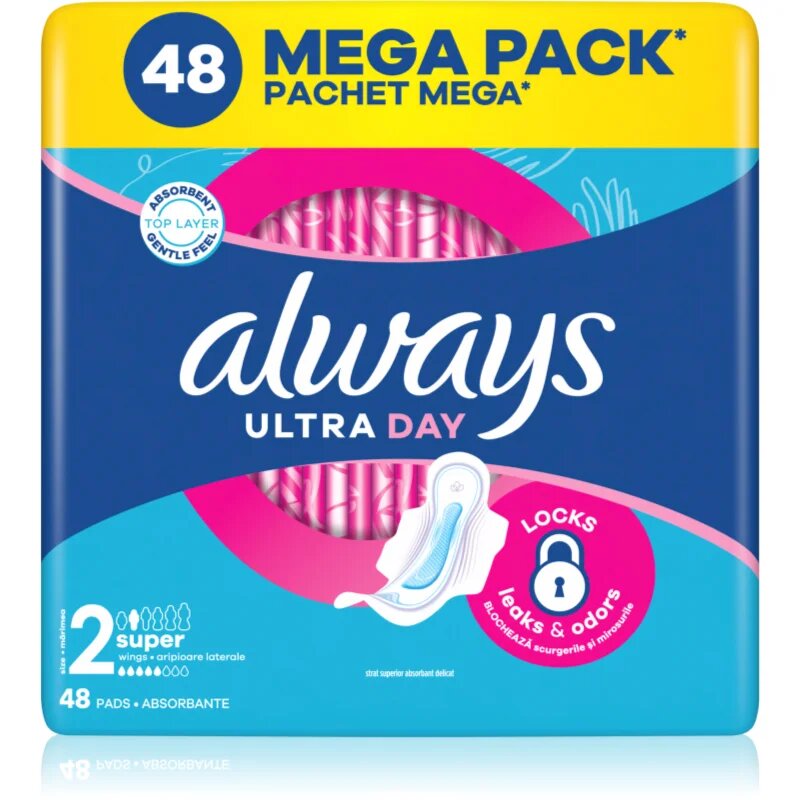Always Ultra Super Size 2 egészségügyi betétek szárnyakkal 48 db