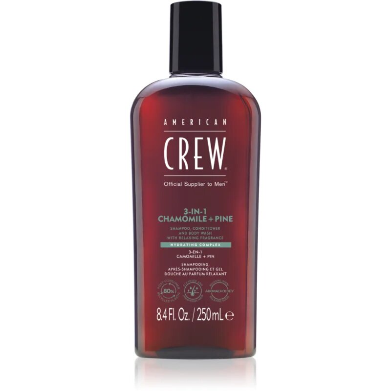 American Crew 3 in 1 Chamimile + Pine 3 az 1 sampon kondicionáló és tusfürdő uraknak 250 ml