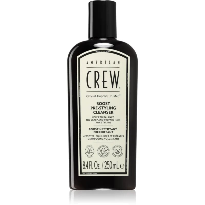 American Crew Boost Pre-styling Cleanser sampon finom és lesimuló hajra uraknak 250 ml