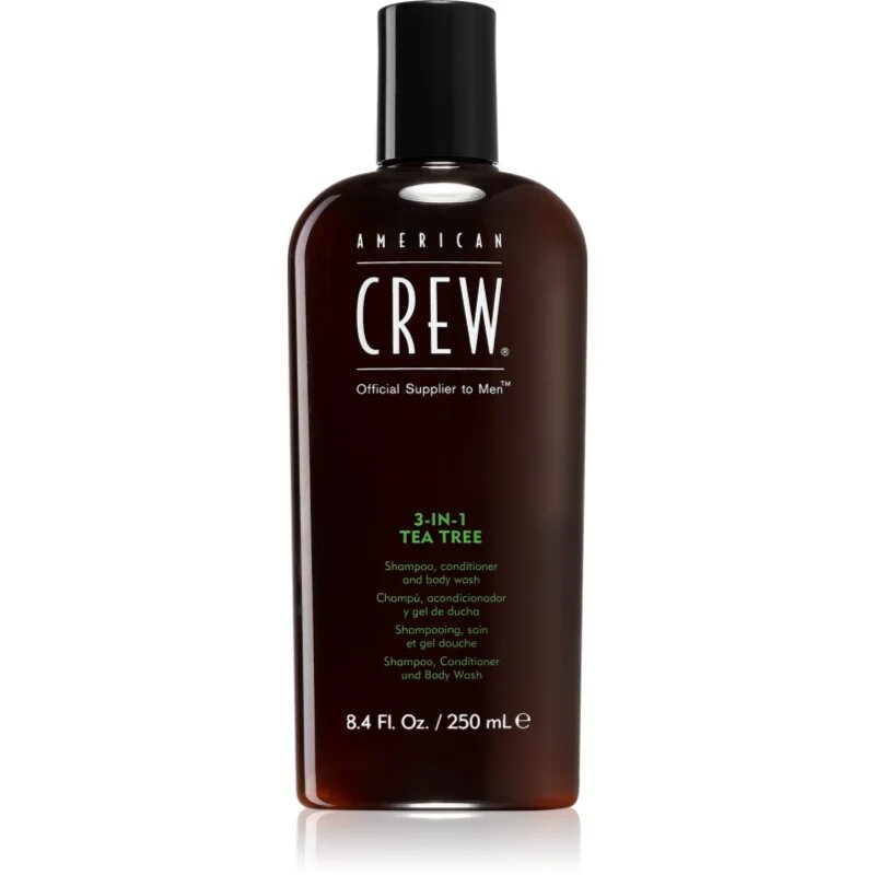 American Crew Hair & Body 3-IN-1 Tea Tree sampo kondicionáló és tusfürdő 3 in 1 uraknak 250 ml