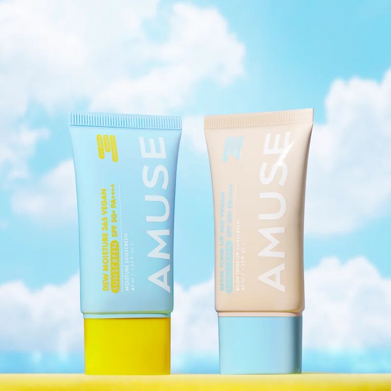 AMUSE Beige Tone-Up 365 Vegan Sunscreen tonizáló napozó folyadék egységesíti a bőrszín tónusait SPF 50+ 40 ml