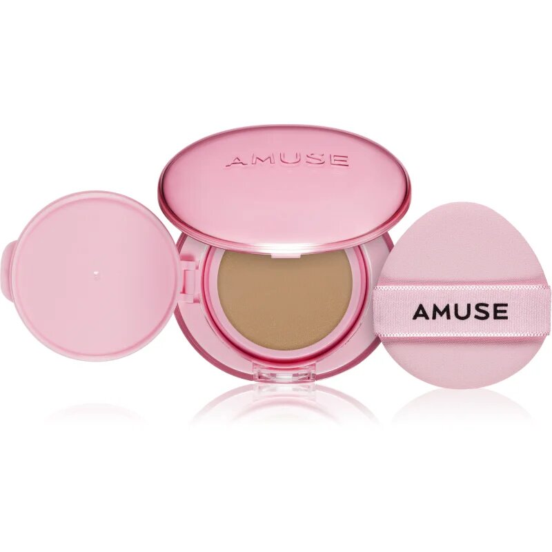 AMUSE Dew Power Vegan Cushion tartós alapozó sminkszivaccsal az élénk és kisimított arcbőrért árnyalat 04 Tan 15 g