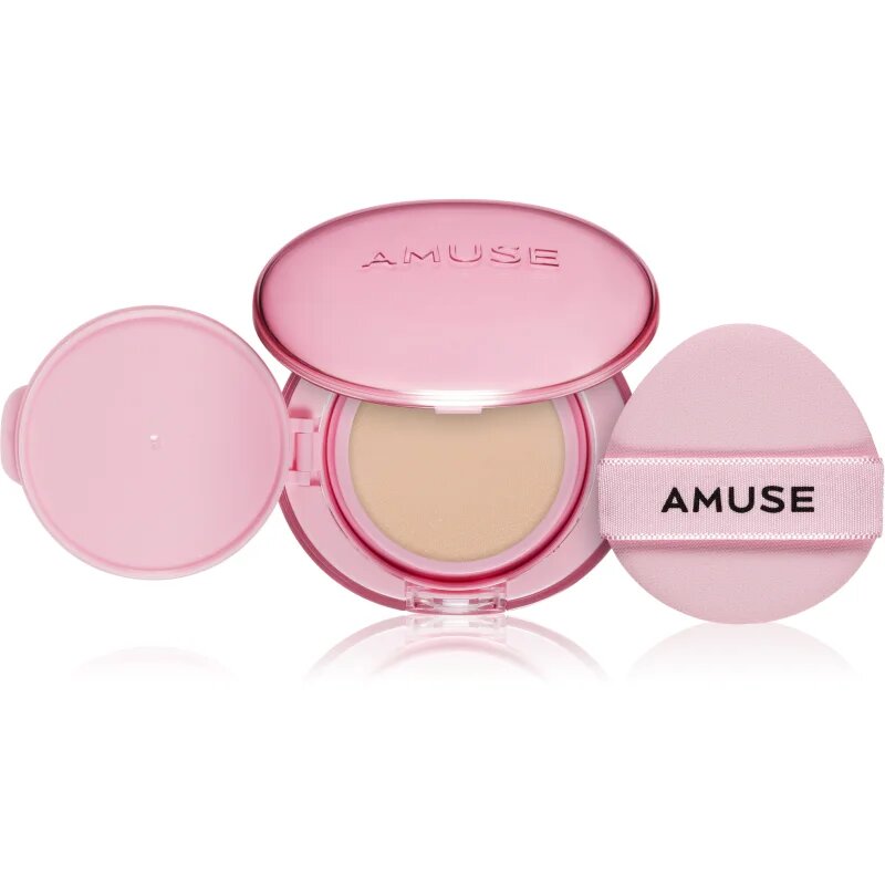 AMUSE Dew Power Vegan Cushion tartós alapozó sminkszivaccsal az élénk és kisimított arcbőrért árnyalat 1.5 Natural 15 g