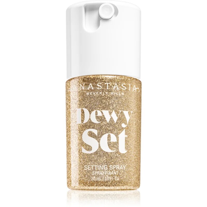 Anastasia Beverly Hills Dewy Set Setting Spray Mini élénkítő permet az arcra illattal Coconut & Vanilla 30 ml