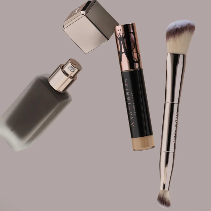 Anastasia Beverly Hills Impeccable Foundation & Face Brush kétvégű univerzális alapozó ecset 1 db