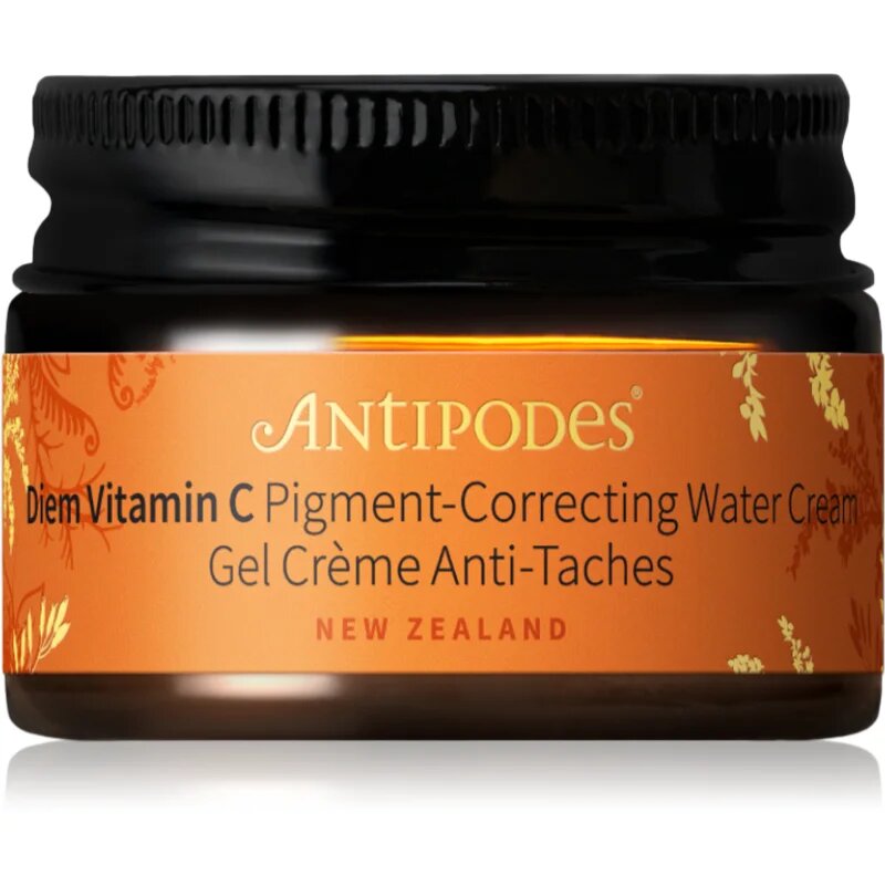 Antipodes Diem Vitamin C Pigment-Correcting Water Cream élénkítő hidratáló krém a pigment foltok ellen bakuchioltartalmú 15 ml