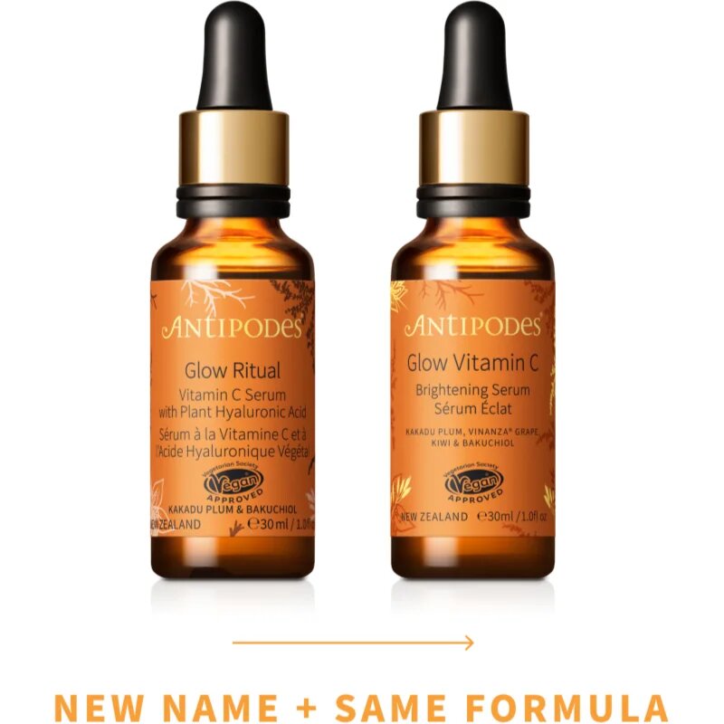 Antipodes Glow Vitamin C élénkítő szérum a bőröregedés első jeleinek eltüntetésére 30 ml