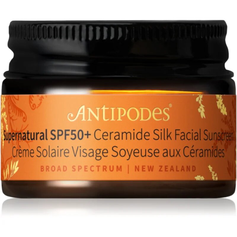 Antipodes Supernatural SPF50+ Ceramide Silk Facial Sunscreen ápoló arckrém ceramidokkal SPF 50+ 15 ml