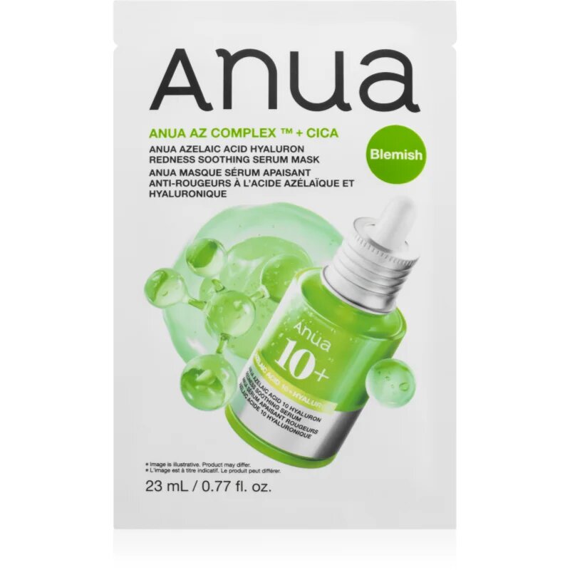 Anua Azelaic Acid Redness Soothing Serum Mask nyugtató hatású gézmaszk bőrpír ellen 23 ml