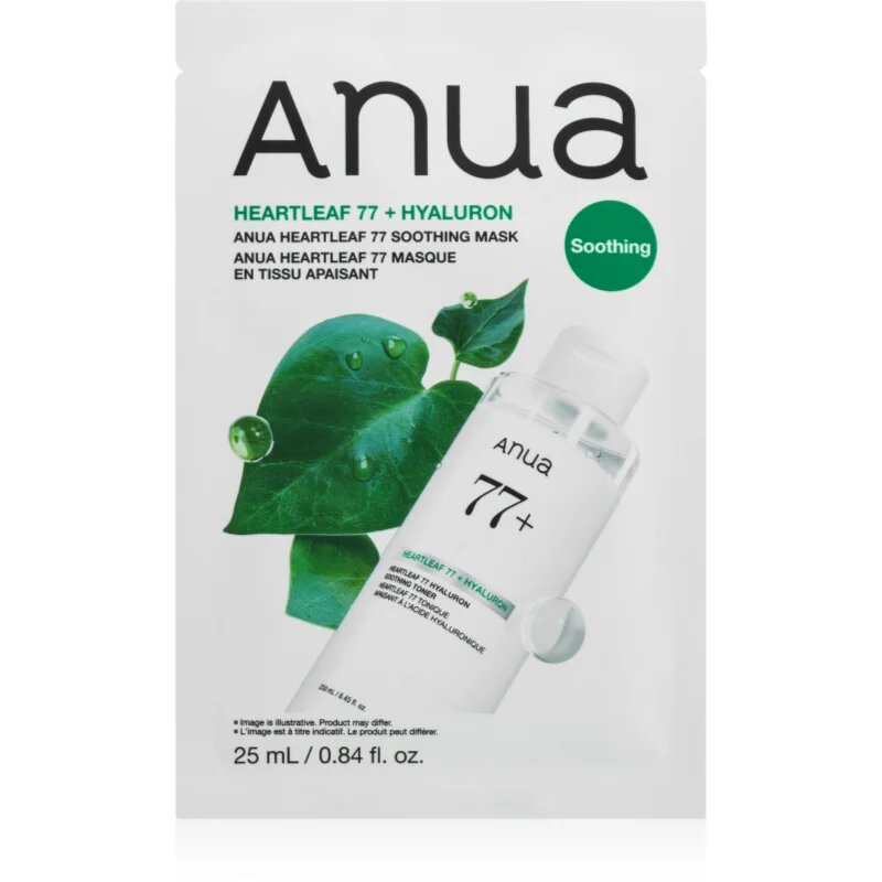 Anua Heartleaf 77 Soothing Mask nyugtató hatású gézmaszk hidratáló hatással 25 ml