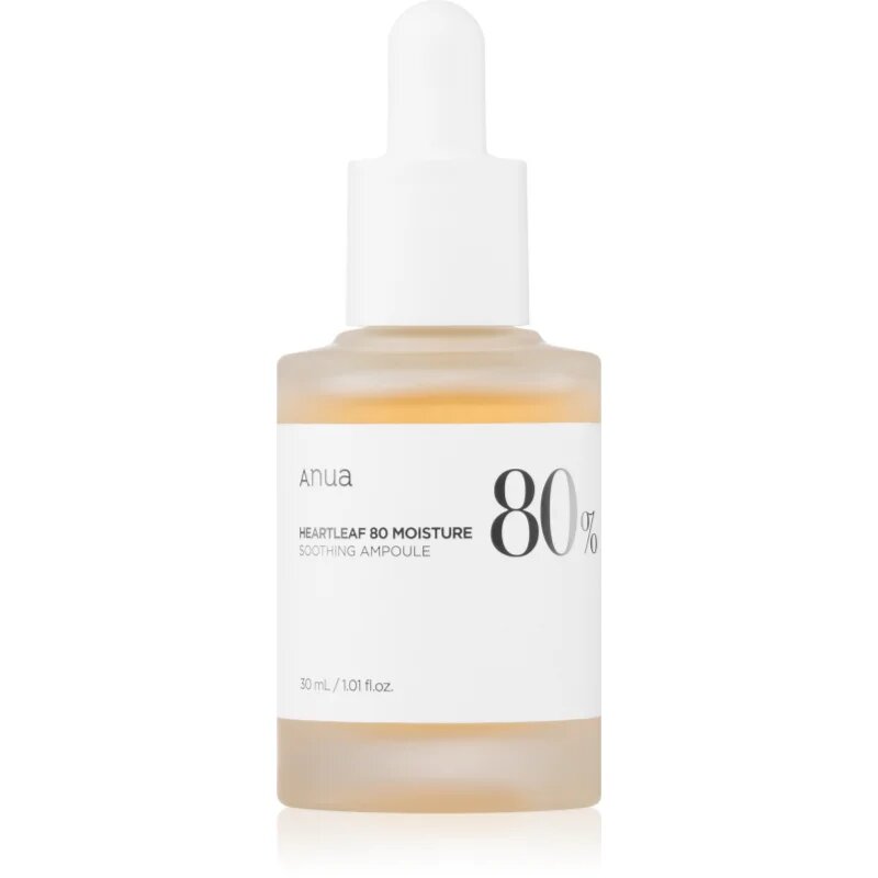 Anua Heartleaf 80% Moisture Ampoule ampullák a bőr intenzív megújítására nyugtató hatással 30 ml