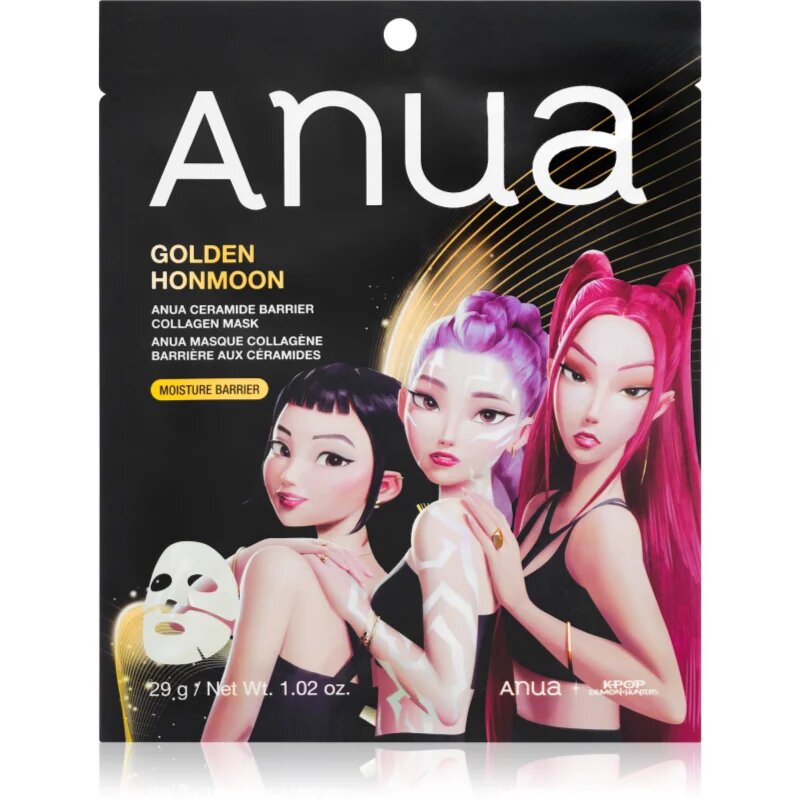Anua K-Pop Demon Hunters Ceramide Barrier Collagen Mask kisimító gézmaszk géles textúrájú 29 g