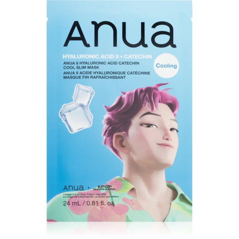 Anua K-Pop Demon Hunters Hyaluronic Acid 8 + Catechin hidratáló gézmaszk hűsítő hatással 23 ml