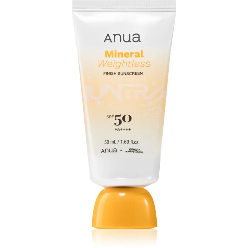 Anua K-Pop Demon Hunters Mineral Weightless Finish Sunscreen gyengéd védő arckrém SPF 50 50 ml