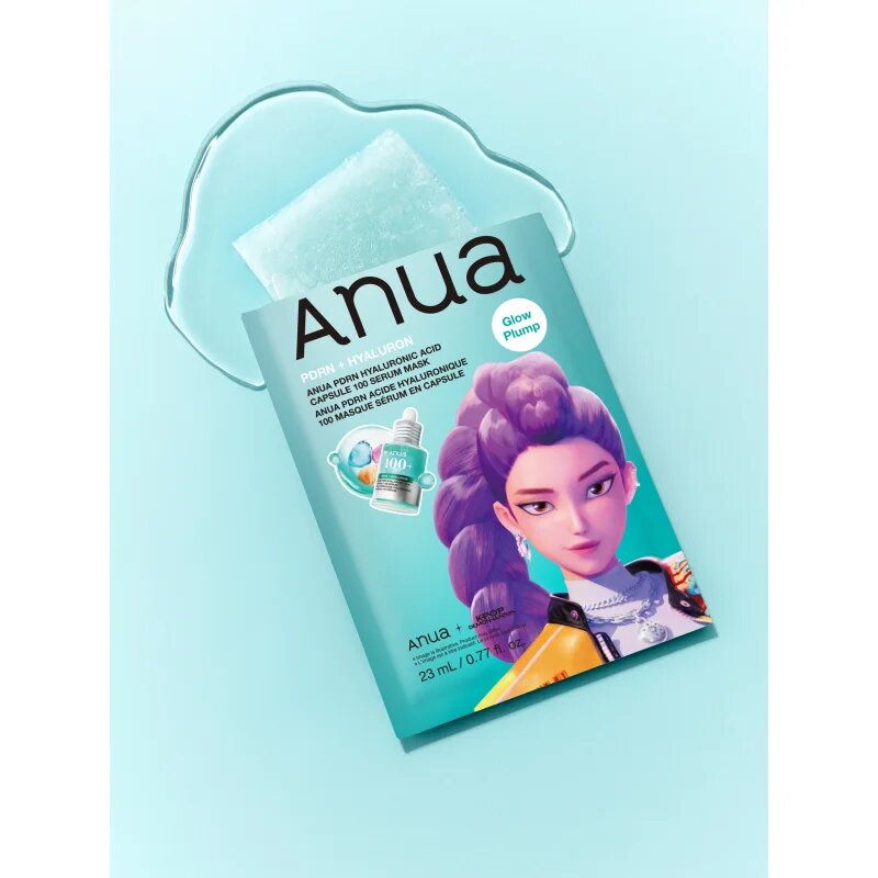 Anua K-Pop Demon Hunters PDRN + Hyaluronic Acid Capsule 100 Serum Mask hidratáló gézmaszk az élénk és kisimított arcbőrért 23 ml