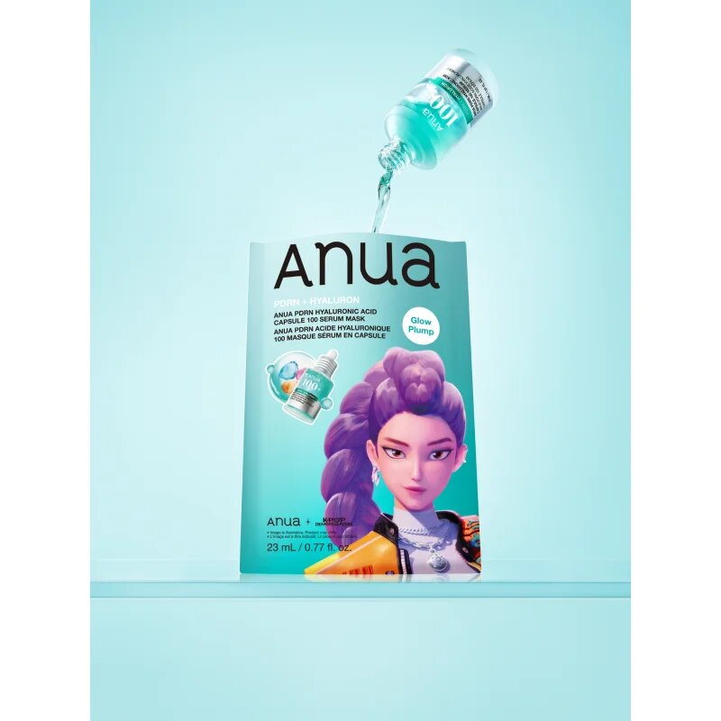 Anua K-Pop Demon Hunters PDRN + Hyaluronic Acid Capsule 100 Serum Mask hidratáló gézmaszk az élénk és kisimított arcbőrért 23 ml