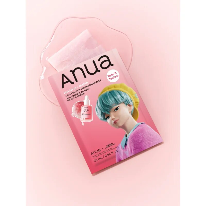 Anua K-Pop Demon Hunters Peach 70% Niacin Mask élénkítő arcmaszk kollagénnel 1 db