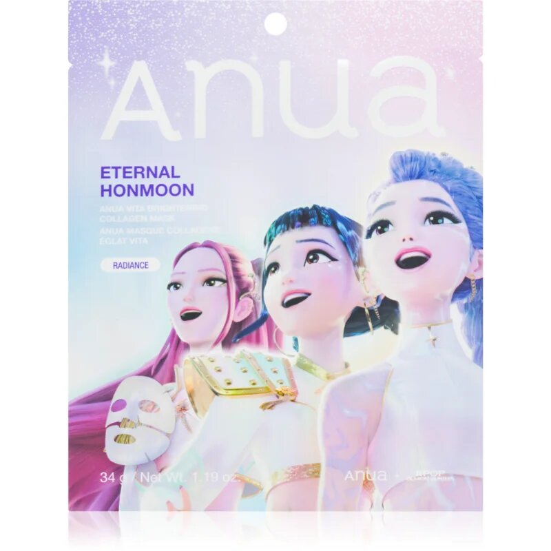 Anua K-Pop Demon Hunters Vita Brightening Collagen Mask fehérítő gézmaszk kollagénnel 34 g