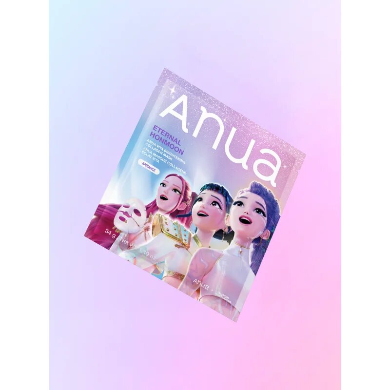 Anua K-Pop Demon Hunters Vita Brightening Collagen Mask fehérítő gézmaszk kollagénnel 34 g