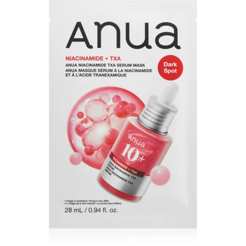 Anua Niacinamide TXA Serum Mask fehérítő gézmaszk a pigment foltok ellen 28 ml
