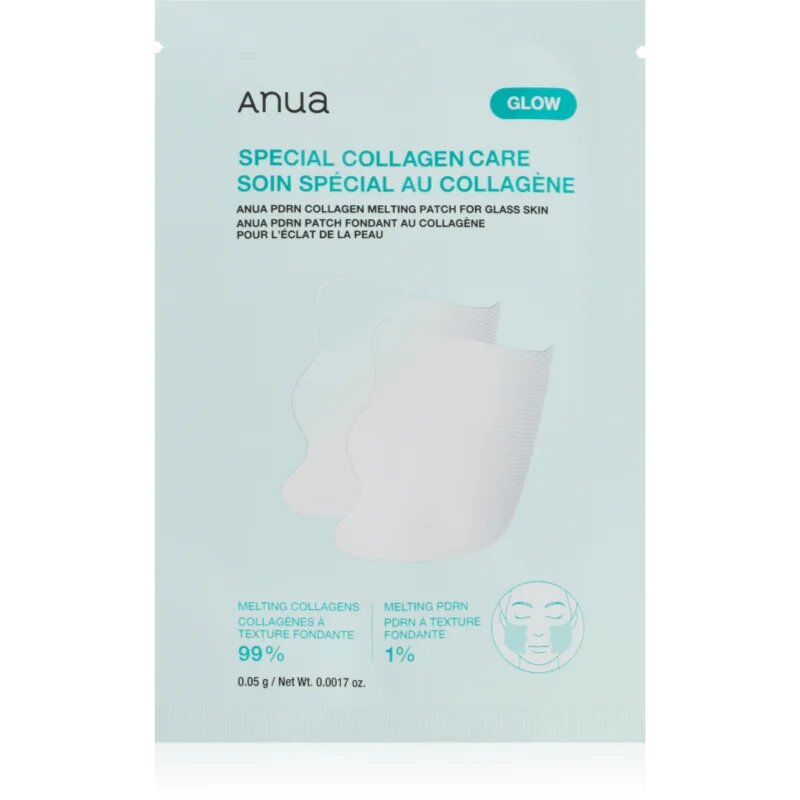 Anua PDRN Collagen Melting Patch for Glass Skin élénkítő arcmaszk a táplálásért és hidratálásért 4 db