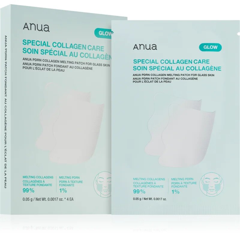 Anua PDRN Collagen Melting Patch for Glass Skin élénkítő arcmaszk a táplálásért és hidratálásért 4 db