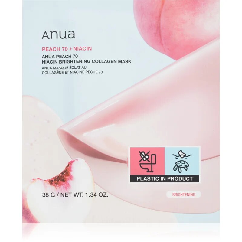 Anua Peach 70% Niacin Brightening Collagen Mask élénkítő arcmaszk kollagénnel 1 db
