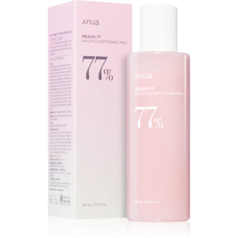 Anua Peach 77% Niacin Conditioning Milk hidratáló tej az arcra az érzékeny száraz bőrre 150 ml